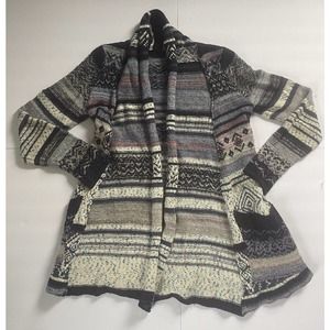 FREE PEOPLE Women’s Yesterday’s Smile Long Fair Isle Knit Cardigan Size Small